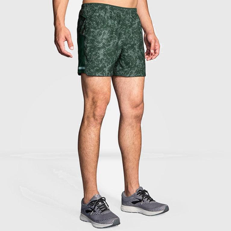 Brooks Sherpa 5 Australia - Men's Running Shorts - Green (617348-HRZ)